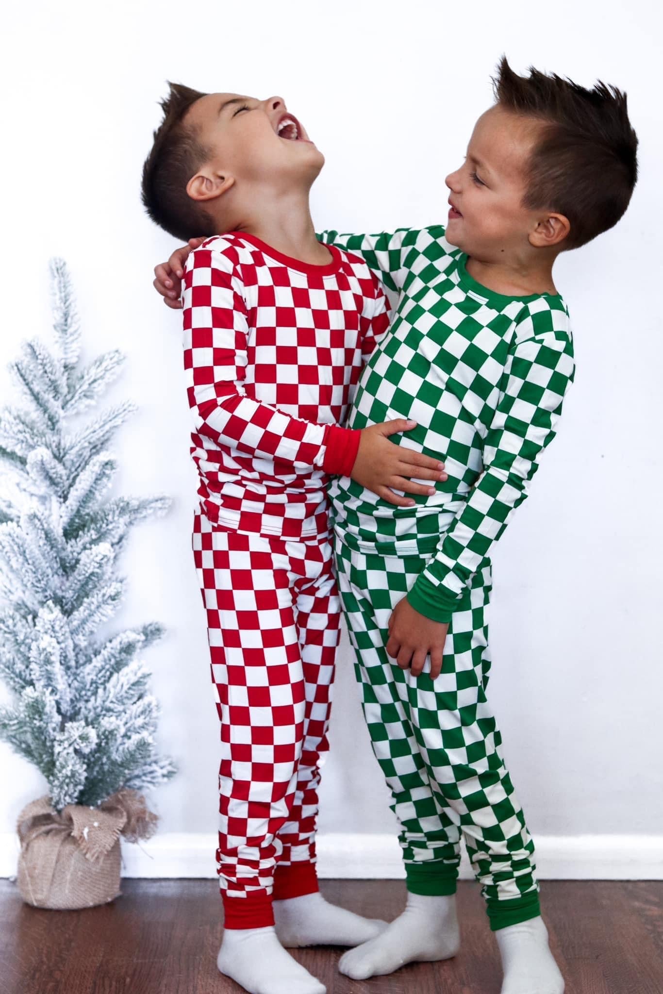 Green Fully Checked Out 2 Piece Pajama Set