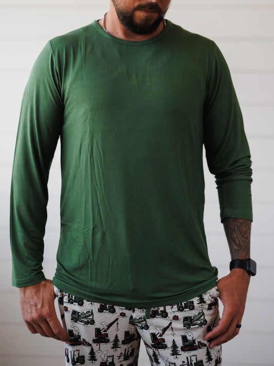 Construction Christmas Adult Men's Long Sleeve Shirt