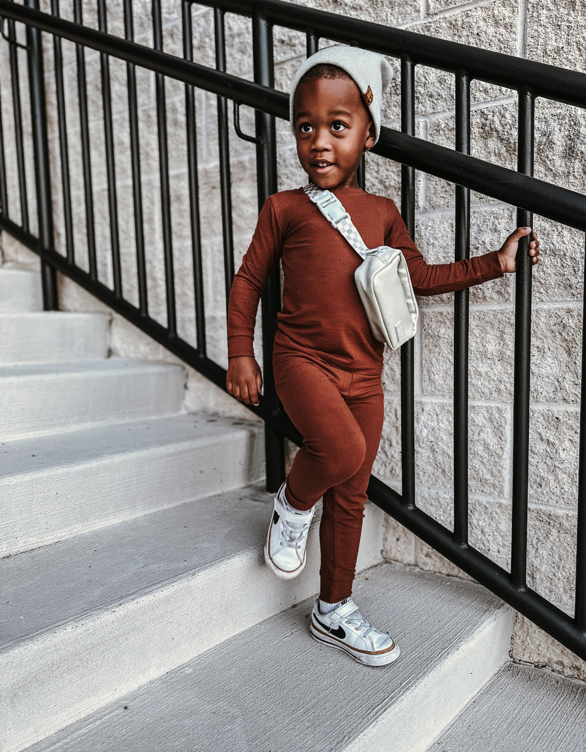 Chestnut Ribbed 2 Piece Pajama Set