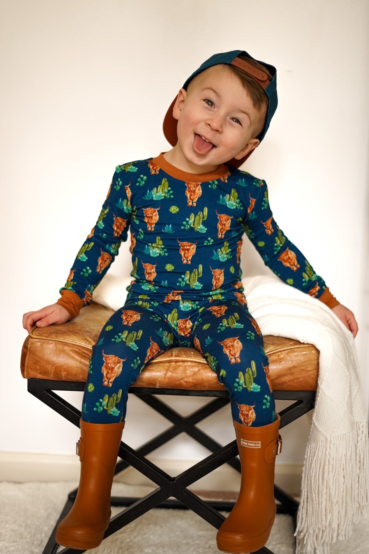 Navy Boho Desert 2 Piece Pajama Set **