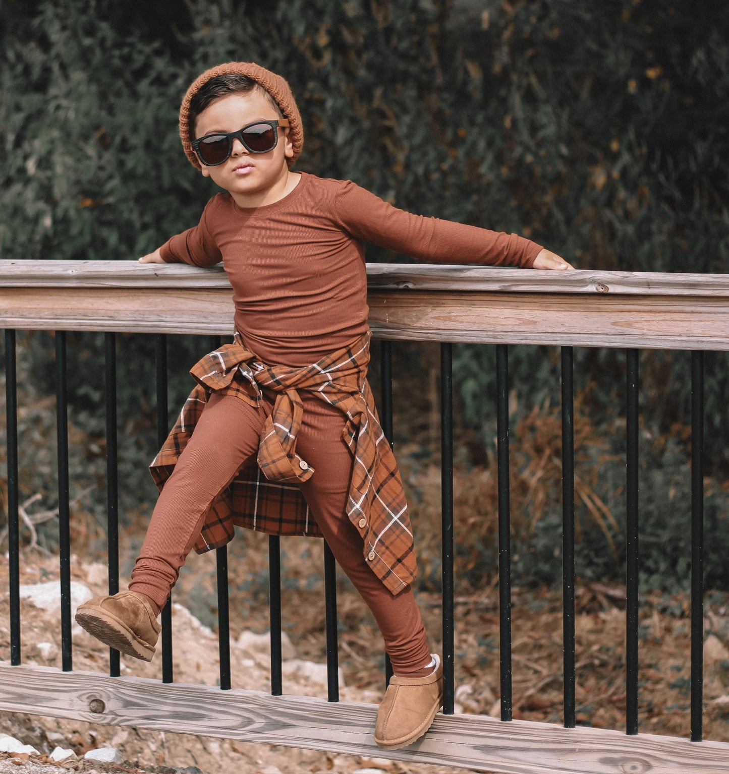 Chestnut Ribbed 2 Piece Pajama Set