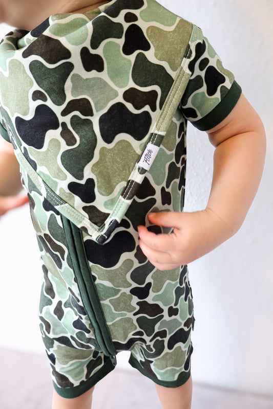Green Distressed Camo Bib