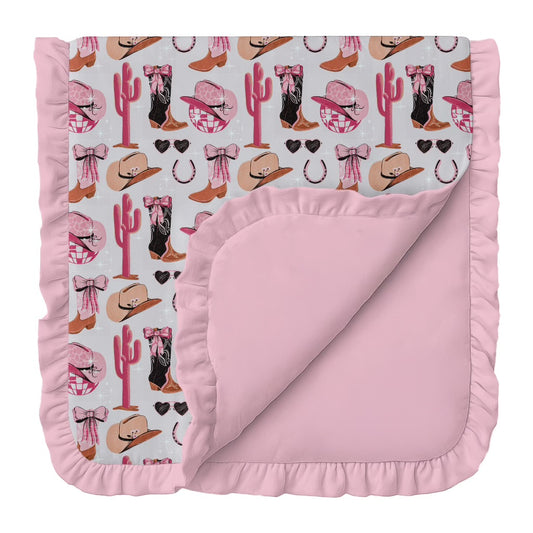 Music City Cowgirl Ruffle Blanket