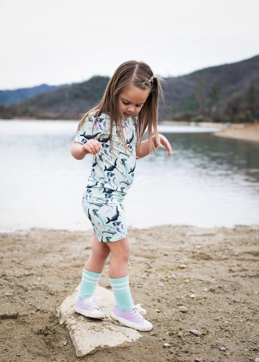 Seafoam Sparkle 2 Piece Shorts Set