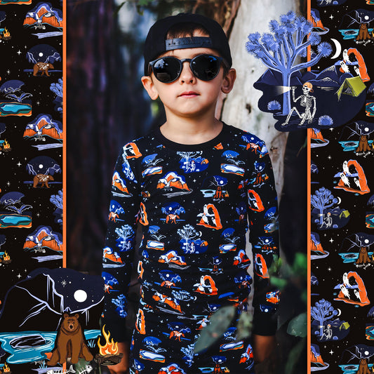 Midnight Campout Glow in the Dark 2 Piece Pajama Set