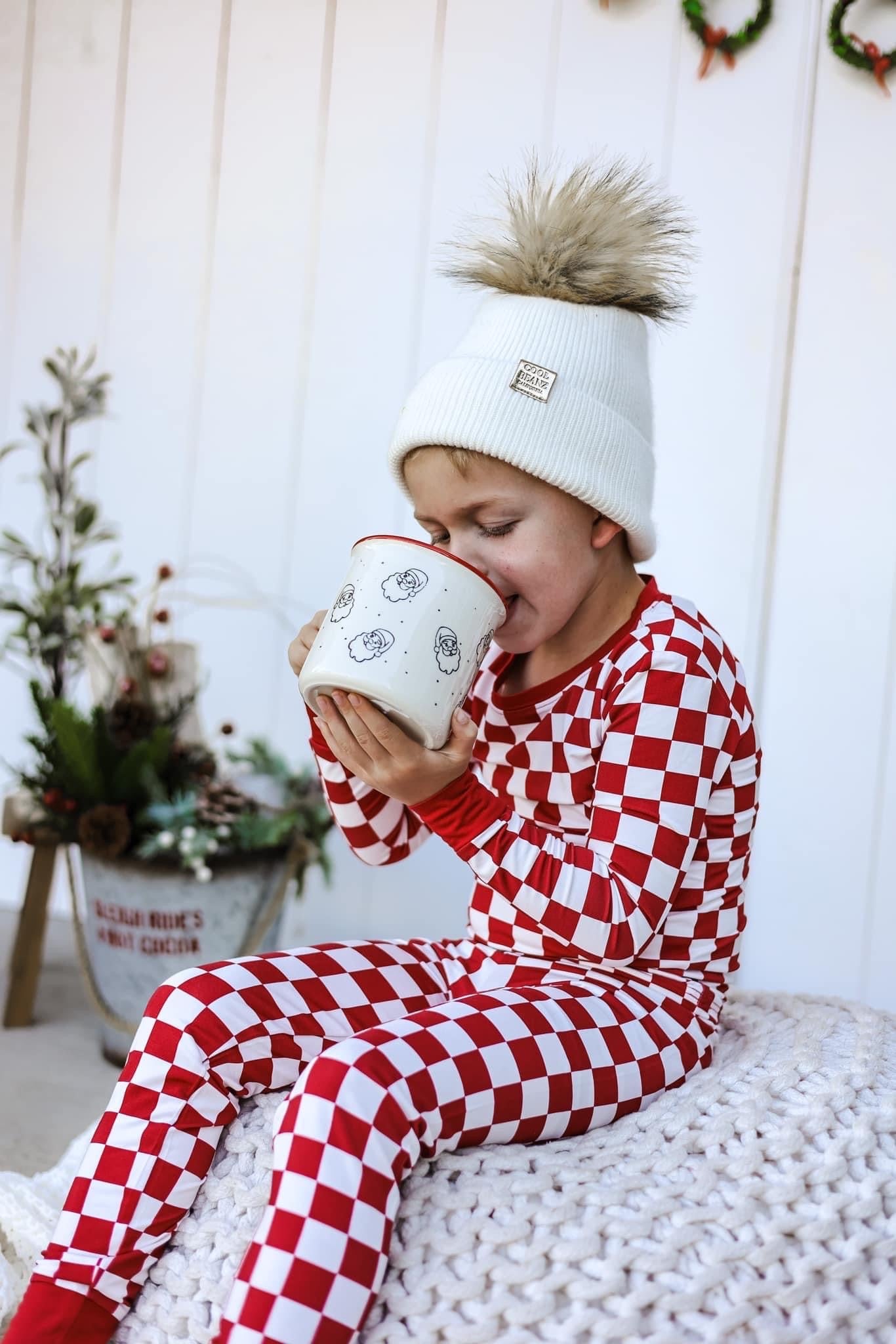 Red Fully Checked Out 2 Piece Pajama Set