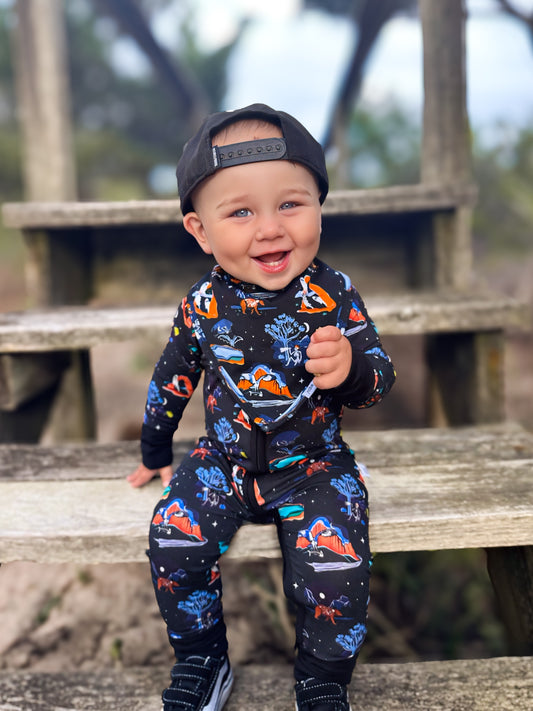 Midnight Campout Glow in the Dark Bib