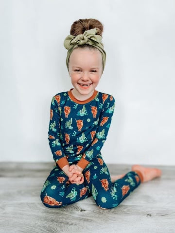 Navy Boho Desert 2 Piece Pajama Set **