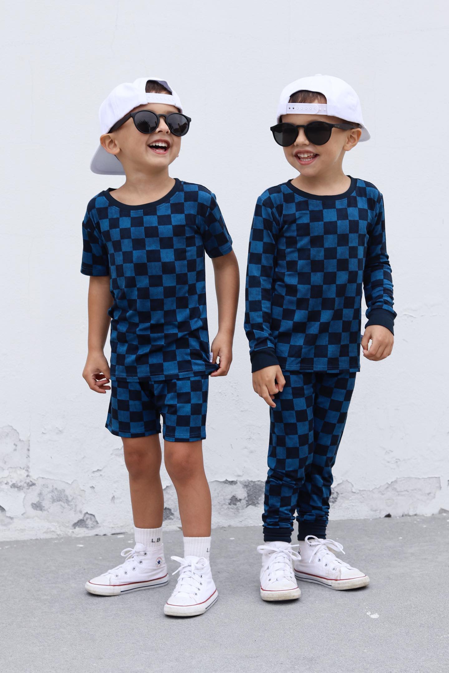 Blue Fully Checked Out 2 Piece Pajama Set