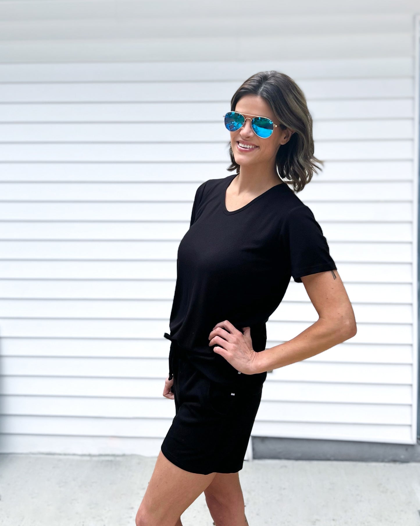 Midnight Ribbed Adult Women's Shorts