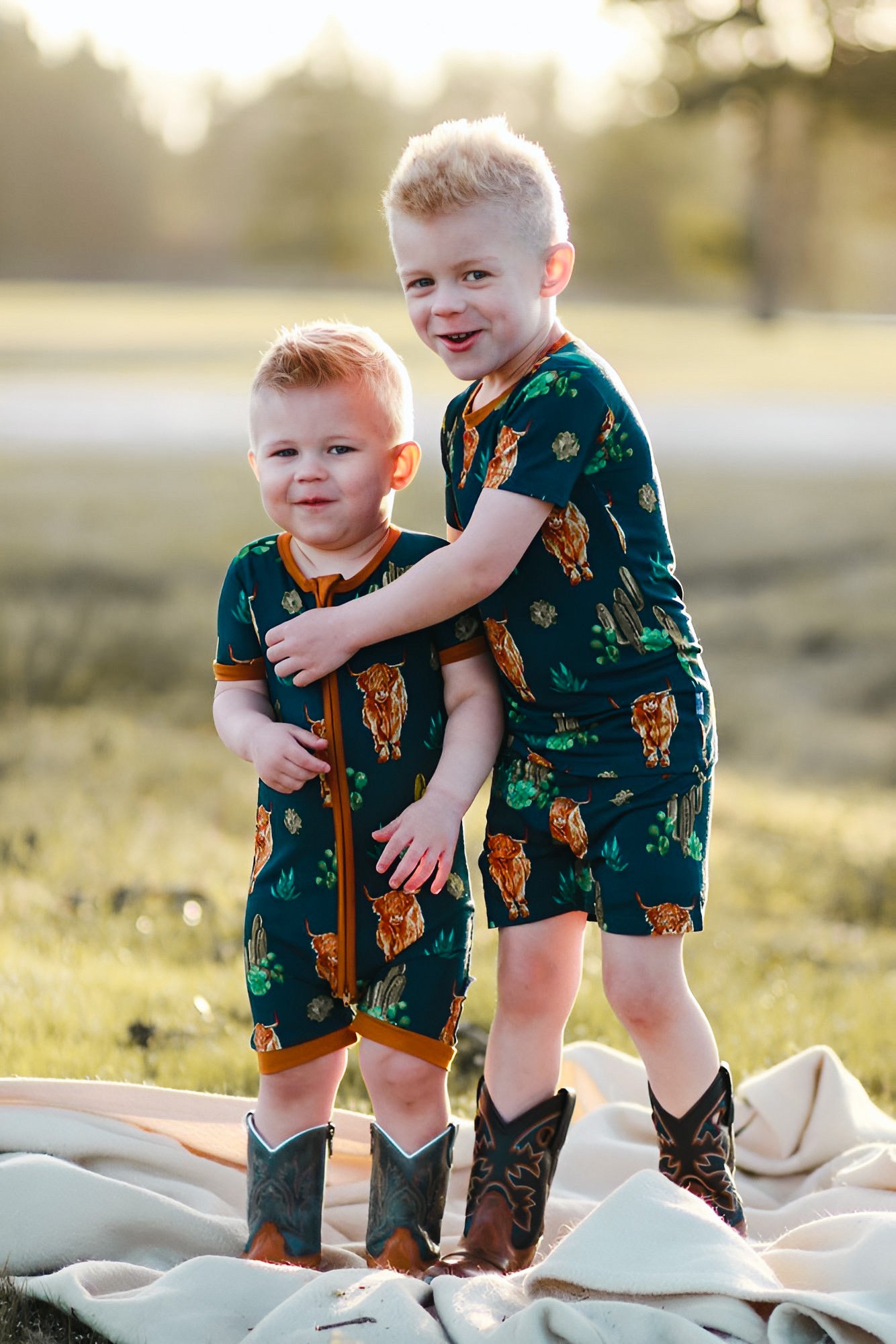 Navy Boho Desert 2 Piece Shorts Set