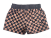 Black and Tan Check Swim Trunks