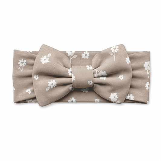 Brielle Small Flowers Baby Bow Headwrap