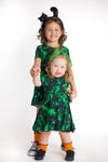 Green To Dye For Short Sleeve Twirl Dress