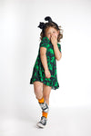 Green To Dye For Short Sleeve Twirl Dress