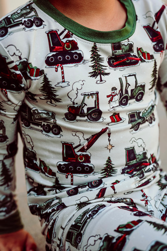 Construction Christmas 2 Piece Pajama Set