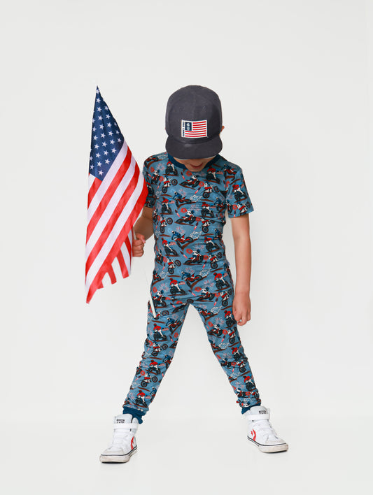 Freedom Ride 2 Piece Pajama Set (Short Sleeve/Pants)