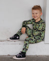 Green Distressed Camo 2 Piece Pajama Set