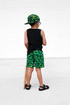Neon Camo Hybrid Swim Trunks