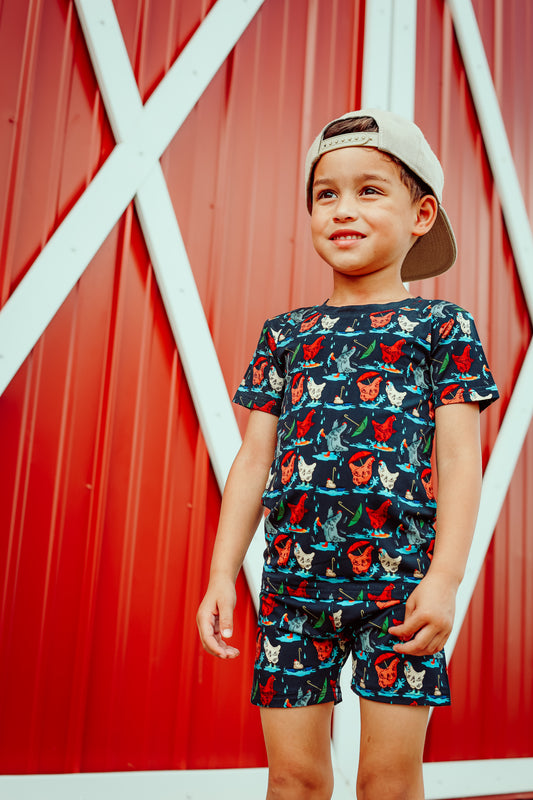 Hen It Pours 2-Piece Pajama Shorts Set