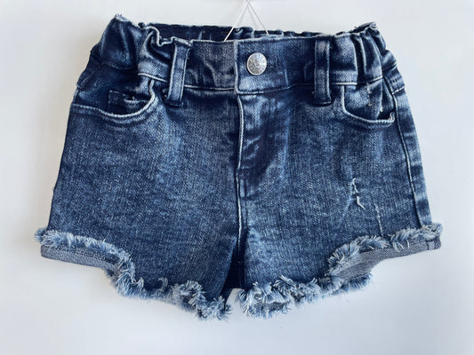 Blue Acid Wash Cutoff Denim Shorts