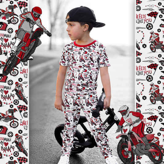I Wheelie Like You 2 Piece Pajama Set (Short Sleeve & Pants)