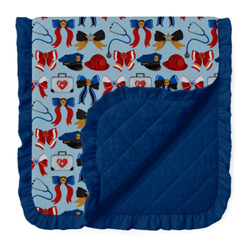 Brave Bows Ruffle Quilted Blanket