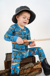 Wishin I Was Fishin' Blue 2 Piece Pajama Set
