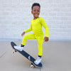 Neon Yellow Ribbed 2 Piece Pajama Set