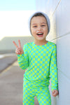 Neon Checked Out 2 Piece Pajama Set