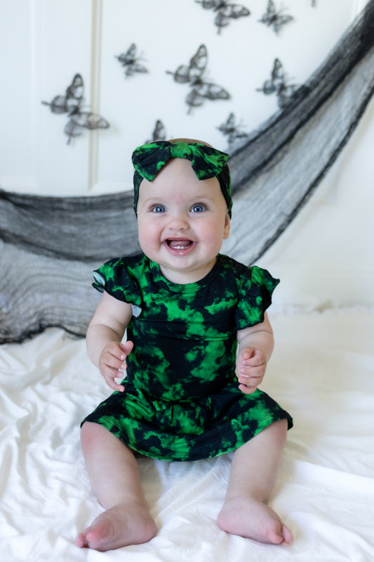 Green To Dye For Baby Bow Headwrap