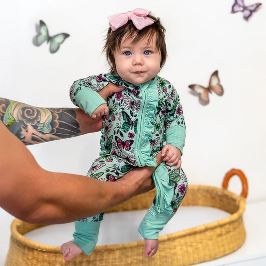 Butterfly Dreams Ruffle Footie Snoozer