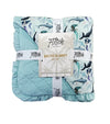 Seafoam Sparkle Ruffle Quilted Blanket