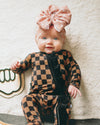 Black and Tan Ruffle Footie Snoozer