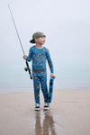 Wishin I Was Fishin' Blue 2 Piece Pajama Set