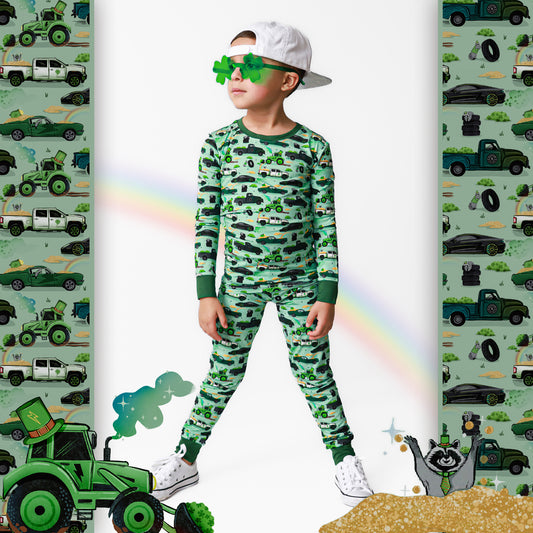 Gold Gears 2 Piece Pajama Set