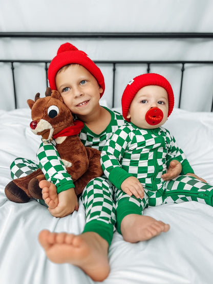 Green Fully Checked Out 2 Piece Pajama Set