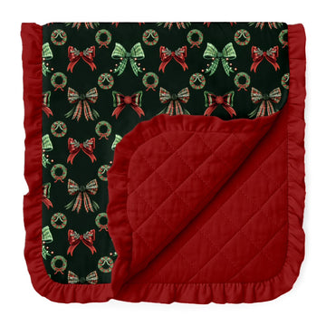 Jingle Bows Ruffle Blanket