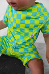 Neon Checked Out Bib