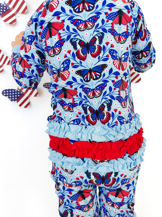 Liberty Wings Ruffle Snoozer
