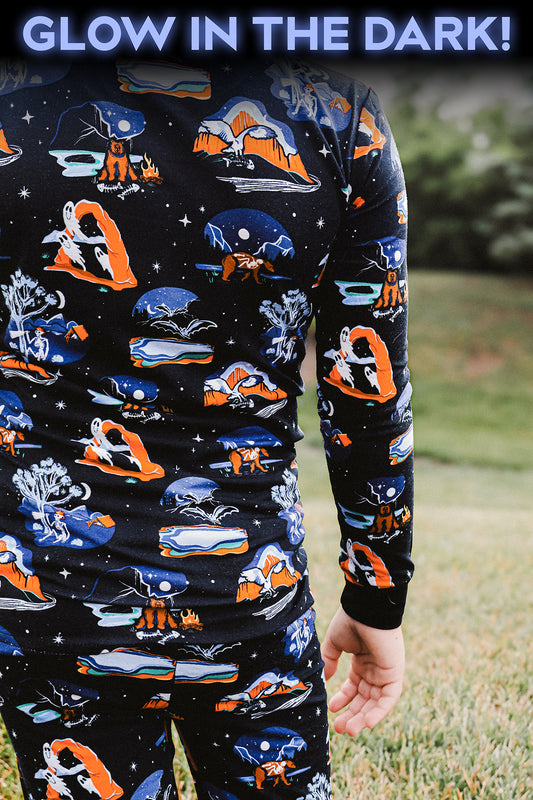 Midnight Campout Glow in the Dark 2 Piece Pajama Set