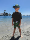 Neon Camo Hybrid Swim Trunks