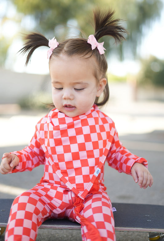 Pink Checked Out Bib