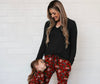 Solid Black Adult Women's Long Sleeve Shirt