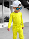 Neon Yellow Ribbed 2 Piece Pajama Set