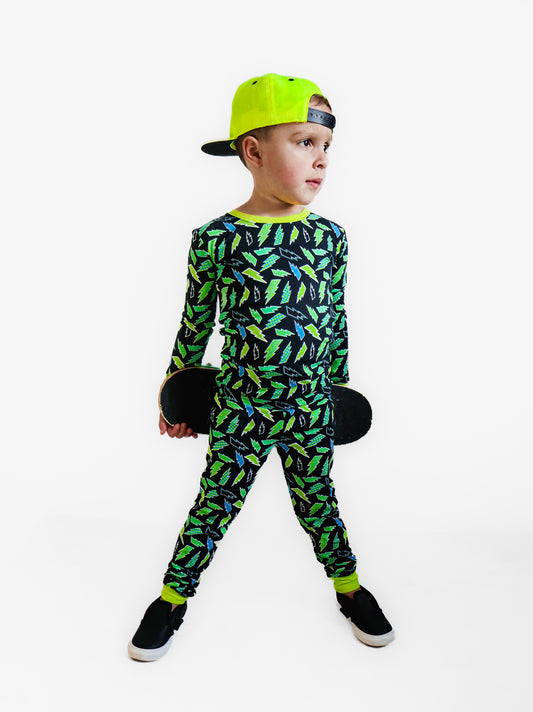 Electric Glow- Glow in the Dark- 2 Piece Pajama Set