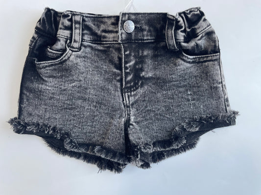 Gray Acid Wash Cutoff Denim Shorts