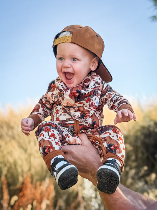 Autumn Trains Baby Bib