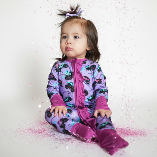 Glitter Smash Ruffle Snoozer