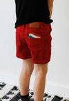 Firecracker Wash Slim Fit Denim Shorts